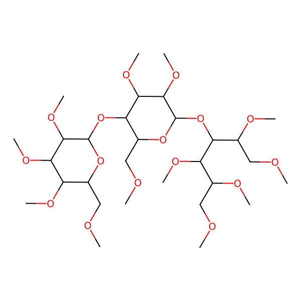 2D Structure of 4,5-Dimethoxy-2-(methoxymethyl)-6-(1,2,4,5,6-pentamethoxyhexan-3-yloxy)-3-[3,4,5-trimethoxy-6-(methoxymethyl)oxan-2-yl]oxyoxane