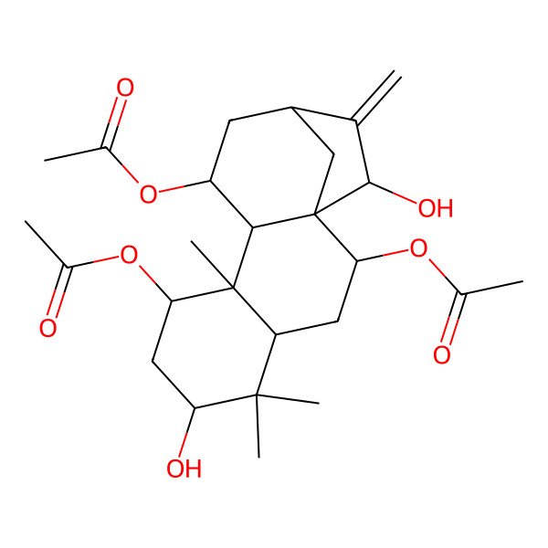 2D Structure of [(1S,2S,4R,6S,8S,9R,10S,11S,13S,15R)-2,8-diacetyloxy-6,15-dihydroxy-5,5,9-trimethyl-14-methylidene-11-tetracyclo[11.2.1.01,10.04,9]hexadecanyl] acetate