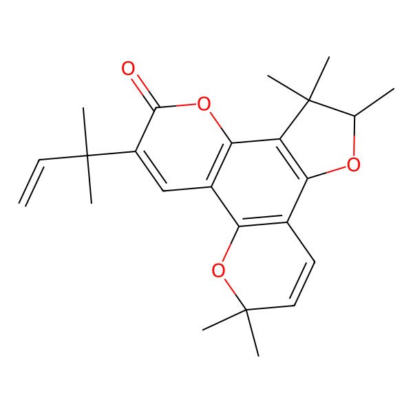 2D Structure of (4R)-4,5,5,15,15-pentamethyl-10-(2-methylbut-3-en-2-yl)-3,8,14-trioxatetracyclo[11.4.0.02,6.07,12]heptadeca-1(13),2(6),7(12),10,16-pentaen-9-one