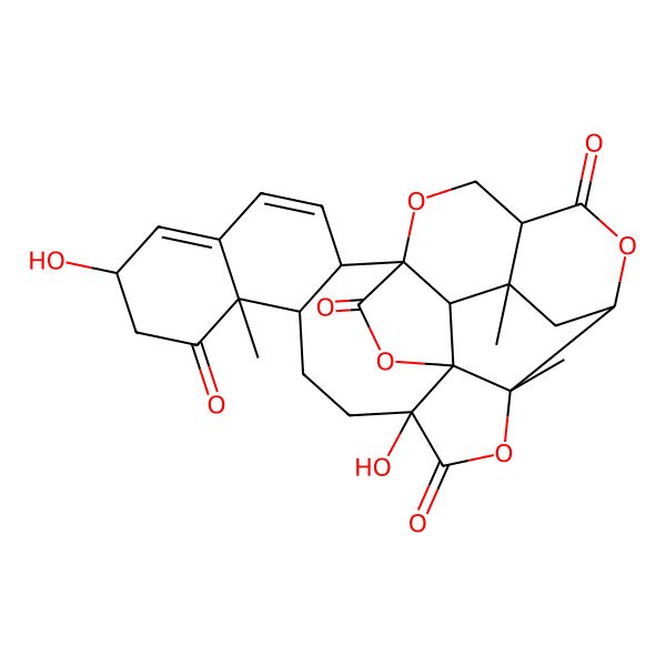 2D Structure of 5,12-Dihydroxy-2,9,26-trimethyl-3,19,23,28-tetraoxaoctacyclo[16.9.2.01,5.02,24.08,17.09,14.018,27.021,26]nonacosa-13,15-diene-4,10,22,29-tetrone
