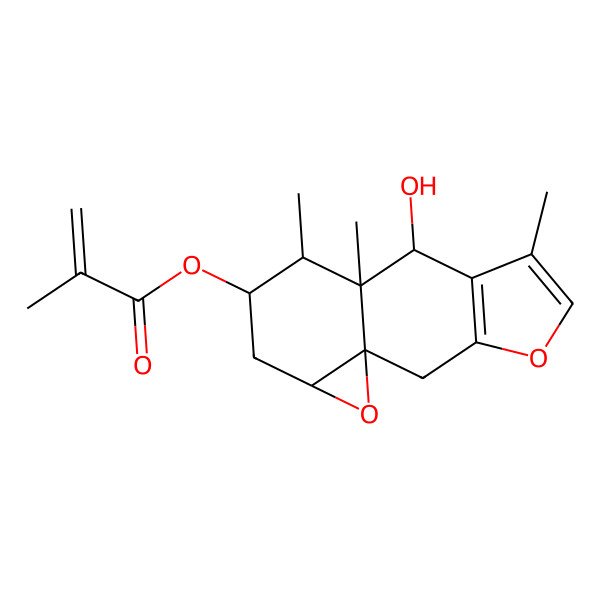 2D Structure of [(1S,8S,9S,10R,11R,13R)-8-hydroxy-6,9,10-trimethyl-4,14-dioxatetracyclo[7.5.0.01,13.03,7]tetradeca-3(7),5-dien-11-yl] 2-methylprop-2-enoate
