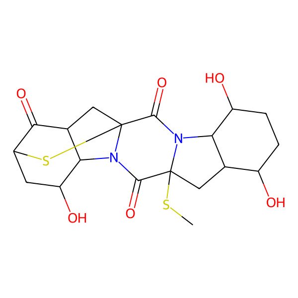 2D Structure of 5,8,15-Trihydroxy-11-methylsulfanyl-21-thia-3,13-diazahexacyclo[15.3.1.01,13.03,11.04,9.014,19]henicosane-2,12,18-trione
