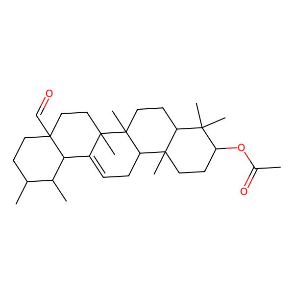 2D Structure of [(3S,4aS,6aR,6bS,8aS,11R,12S,12aS,14aR,14bR)-8a-formyl-4,4,6a,6b,11,12,14b-heptamethyl-2,3,4a,5,6,7,8,9,10,11,12,12a,14,14a-tetradecahydro-1H-picen-3-yl] acetate