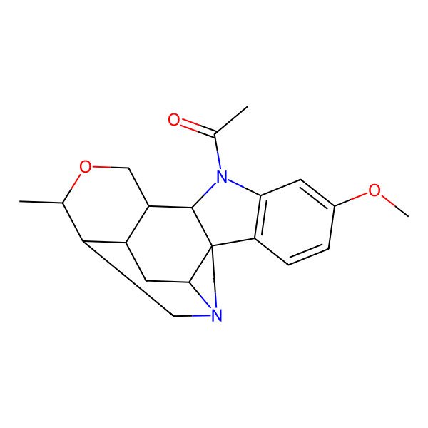 2D Structure of 1-(8-Methoxy-16-methyl-15-oxa-1,11-diazahexacyclo[15.3.1.04,12.04,20.05,10.013,18]henicosa-5(10),6,8-trien-11-yl)ethanone