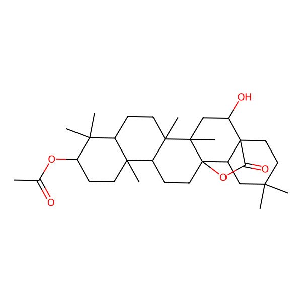 2D Structure of (2-Hydroxy-4,5,9,9,13,20,20-heptamethyl-23-oxo-24-oxahexacyclo[15.5.2.01,18.04,17.05,14.08,13]tetracosan-10-yl) acetate
