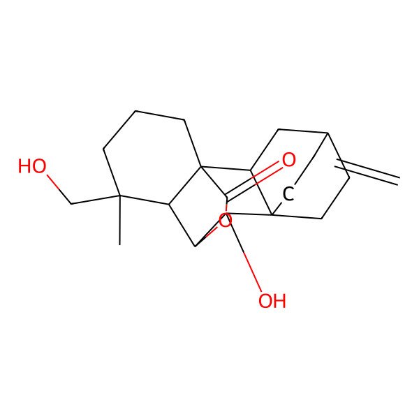 2D Structure of (1R,2R,4S,7R,8R,9R,10R,11R)-8-hydroxy-11-(hydroxymethyl)-11-methyl-5-methylidene-16-oxapentacyclo[7.5.2.24,7.01,10.02,7]octadecan-15-one