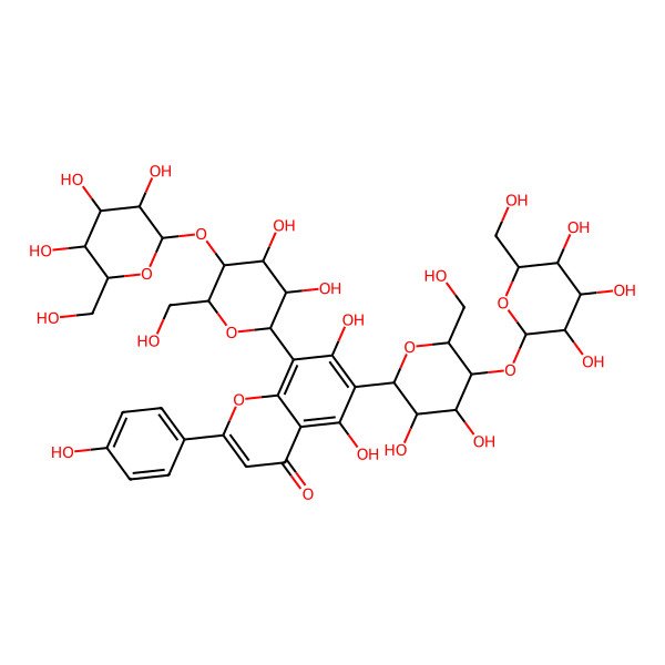 2D Structure of 6,8-Bis[3,4-dihydroxy-6-(hydroxymethyl)-5-[3,4,5-trihydroxy-6-(hydroxymethyl)oxan-2-yl]oxyoxan-2-yl]-5,7-dihydroxy-2-(4-hydroxyphenyl)chromen-4-one