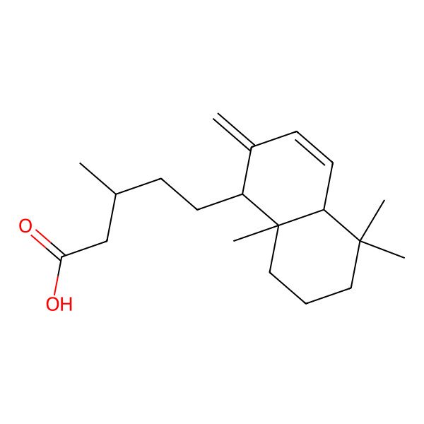 2D Structure of (3S)-5-[(1S,4aR,8aR)-5,5,8a-trimethyl-2-methylidene-4a,6,7,8-tetrahydro-1H-naphthalen-1-yl]-3-methylpentanoic acid