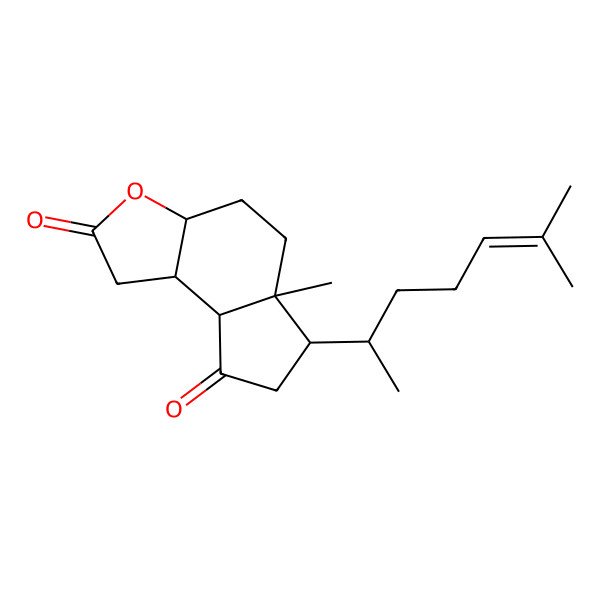 2D Structure of (3aS,5aR,6R,8aR,8bR)-5a-methyl-6-[(2R)-6-methylhept-5-en-2-yl]-1,3a,4,5,6,7,8a,8b-octahydrocyclopenta[e][1]benzofuran-2,8-dione