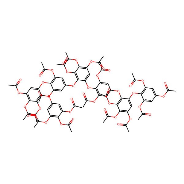 2D Structure of [3,5-Diacetyloxy-4-[3,4,5-triacetyloxy-2-[3,5-diacetyloxy-4-[3,4,5-triacetyloxy-2-[3,5-diacetyloxy-4-[3,4,5-triacetyloxy-2-(3,4,5-triacetyloxyphenoxy)phenoxy]phenoxy]phenoxy]phenoxy]phenoxy]phenyl] acetate