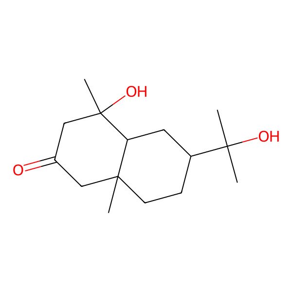 2D Structure of (4R,4aR,6R,8aS)-4-hydroxy-6-(2-hydroxypropan-2-yl)-4,8a-dimethyl-3,4a,5,6,7,8-hexahydro-1H-naphthalen-2-one