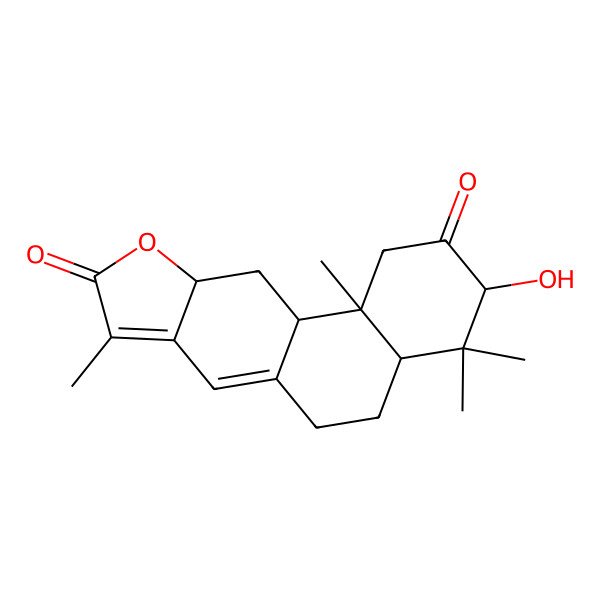 2D Structure of (3R,4aS,10aR,11aR,11bS)-3-hydroxy-4,4,8,11b-tetramethyl-1,3,4a,5,6,10a,11,11a-octahydronaphtho[2,1-f][1]benzofuran-2,9-dione