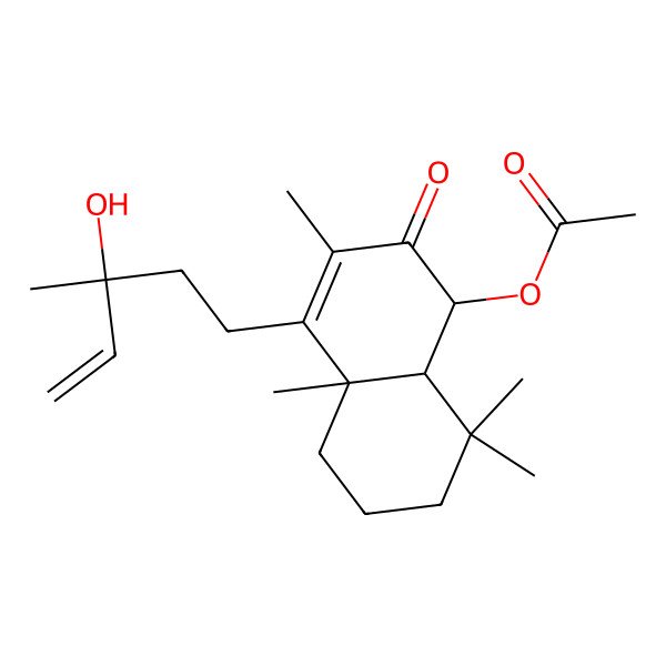 2D Structure of [4-(3-hydroxy-3-methylpent-4-enyl)-3,4a,8,8-tetramethyl-2-oxo-5,6,7,8a-tetrahydro-1H-naphthalen-1-yl] acetate