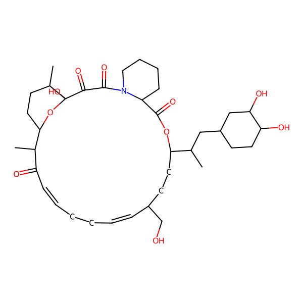 2D Structure of 12-[1-(3,4-Dihydroxycyclohexyl)propan-2-yl]-1-hydroxy-15-(hydroxymethyl)-23,27-dimethyl-11,28-dioxa-4-azatricyclo[22.3.1.04,9]octacosa-16,20-diene-2,3,10,22-tetrone