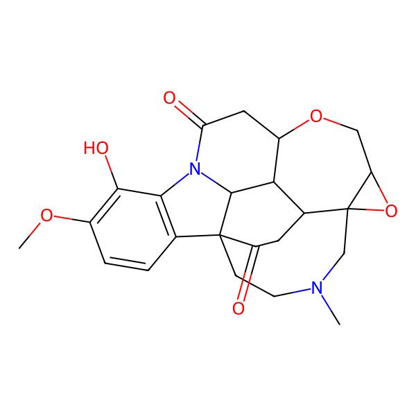 2D Structure of 16-Hydroxy-17-methoxy-4-methyl-7,10-dioxa-4,14-diazaheptacyclo[12.6.5.01,25.06,8.06,23.011,24.015,20]pentacosa-15(20),16,18-triene-13,21-dione