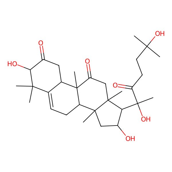 2D Structure of 17-(2,6-dihydroxy-6-methyl-3-oxoheptan-2-yl)-3,16-dihydroxy-4,4,9,13,14-pentamethyl-3,7,8,10,12,15,16,17-octahydro-1H-cyclopenta[a]phenanthrene-2,11-dione