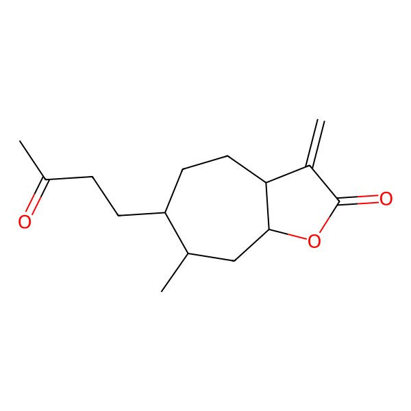 2D Structure of (3aR,6R,7S,8aS)-7-methyl-3-methylidene-6-(3-oxobutyl)-4,5,6,7,8,8a-hexahydro-3aH-cyclohepta[b]furan-2-one