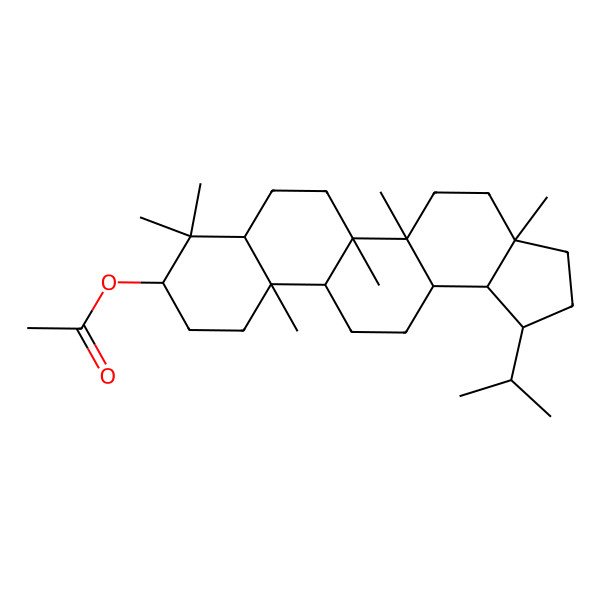 2D Structure of [(1S,3aR,5aR,5bR,7aR,9S,11aR,11bR,13aR,13bR)-3a,5a,5b,8,8,11a-hexamethyl-1-propan-2-yl-1,2,3,4,5,6,7,7a,9,10,11,11b,12,13,13a,13b-hexadecahydrocyclopenta[a]chrysen-9-yl] acetate