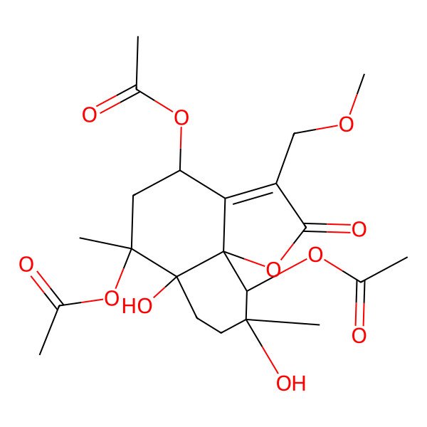 2D Structure of [(4S,6R,6aS,9R,10S,10aS)-6,10-diacetyloxy-6a,9-dihydroxy-3-(methoxymethyl)-6,9-dimethyl-2-oxo-5,7,8,10-tetrahydro-4H-benzo[h][1]benzofuran-4-yl] acetate