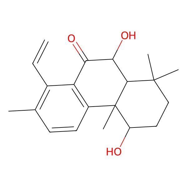 2D Structure of (4R,4aS,10R,10aS)-8-ethenyl-4,10-dihydroxy-1,1,4a,7-tetramethyl-3,4,10,10a-tetrahydro-2H-phenanthren-9-one