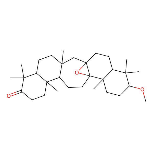 2D Structure of (1R,3S,6S,11R,12R,15R,16S,19S,21S)-19-methoxy-3,7,7,11,16,20,20-heptamethyl-24-oxahexacyclo[13.8.1.01,15.03,12.06,11.016,21]tetracosan-8-one