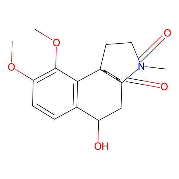 2D Structure of (1R,8S,10S)-8-hydroxy-3,4-dimethoxy-17-methyl-17-azatetracyclo[8.4.3.01,10.02,7]heptadeca-2(7),3,5-triene-11,12-dione