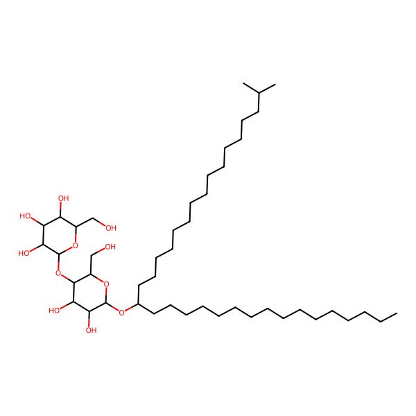 2D Structure of (2R,3S,4S,5S,6S)-2-[(2S,3R,4R,5S,6R)-4,5-dihydroxy-2-(hydroxymethyl)-6-(2-methyltritriacontan-17-yloxy)oxan-3-yl]oxy-6-(hydroxymethyl)oxane-3,4,5-triol