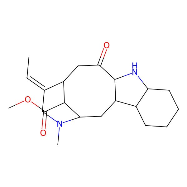 2D Structure of Methyl 15-ethylidene-17-methyl-12-oxo-10,17-diazatetracyclo[12.3.1.03,11.04,9]octadecane-18-carboxylate