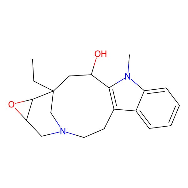 2D Structure of (13R,15S,16S,18R)-15-ethyl-11-methyl-17-oxa-1,11-diazapentacyclo[13.4.1.04,12.05,10.016,18]icosa-4(12),5,7,9-tetraen-13-ol