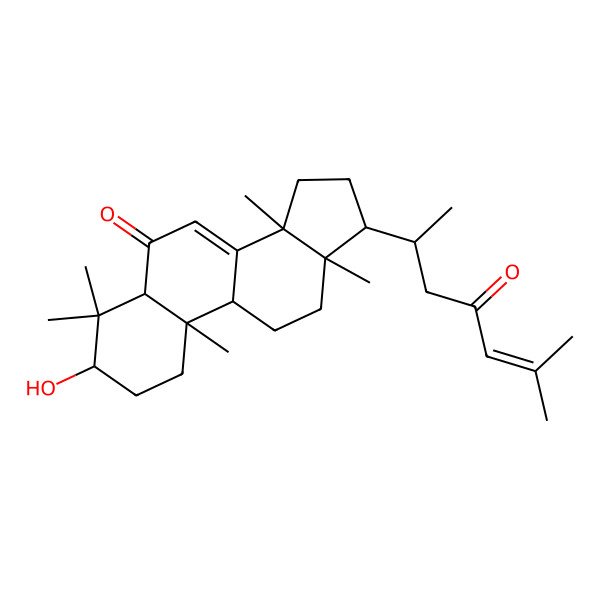 2D Structure of (3S,5R,9R,10R,13S,14S,17S)-3-hydroxy-4,4,10,13,14-pentamethyl-17-[(2S)-6-methyl-4-oxohept-5-en-2-yl]-1,2,3,5,9,11,12,15,16,17-decahydrocyclopenta[a]phenanthren-6-one