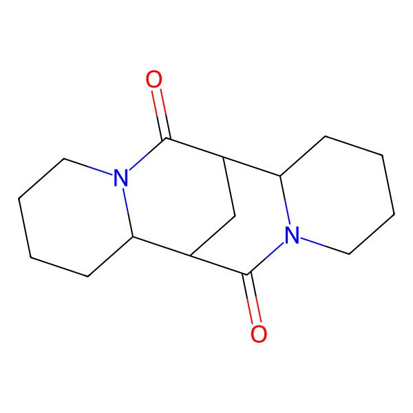 2D Structure of 7,14-Methano-6H,13H-dipyrido[1,2-a:1',2'-e][1,5]diazocine-6,13-dione, dodecahydro-, [7R-(7alpha,7aalpha,14alpha,14abeta)]-
