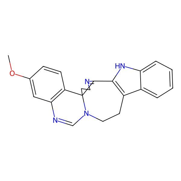 2D Structure of 22-Methoxy-4,7,17,19-tetrazahexacyclo[15.8.0.01,5.06,14.08,13.020,25]pentacosa-4,6(14),8,10,12,18,20(25),21,23-nonaene