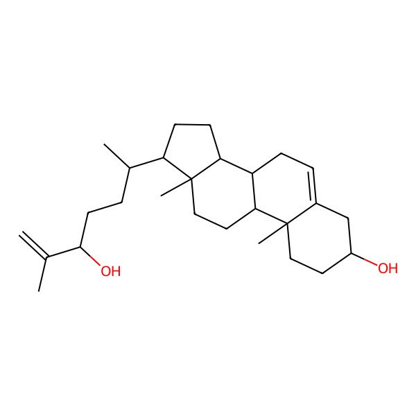 2D Structure of 17-[(2R)-5-hydroxy-6-methylhept-6-en-2-yl]-10,13-dimethyl-2,3,4,7,8,9,11,12,14,15,16,17-dodecahydro-1H-cyclopenta[a]phenanthren-3-ol