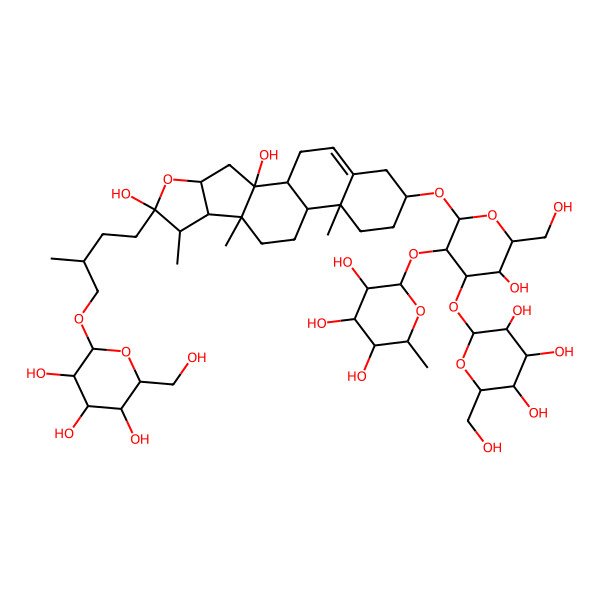 2D Structure of 2-[2-[[2,6-Dihydroxy-7,9,13-trimethyl-6-[3-methyl-4-[3,4,5-trihydroxy-6-(hydroxymethyl)oxan-2-yl]oxybutyl]-5-oxapentacyclo[10.8.0.02,9.04,8.013,18]icos-18-en-16-yl]oxy]-5-hydroxy-6-(hydroxymethyl)-4-[3,4,5-trihydroxy-6-(hydroxymethyl)oxan-2-yl]oxyoxan-3-yl]oxy-6-methyloxane-3,4,5-triol