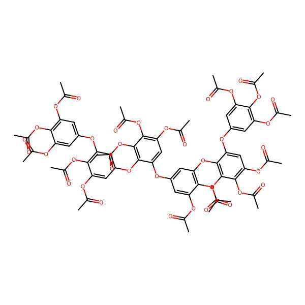 2D Structure of [2-Acetyloxy-5-[3,4,5-triacetyloxy-2-[3,4-diacetyloxy-5-(3,4,5-triacetyloxyphenoxy)phenoxy]phenoxy]-3-[2,3,4-triacetyloxy-6-(3,4,5-triacetyloxyphenoxy)phenoxy]phenyl] acetate