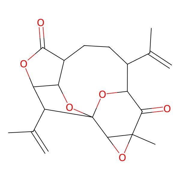 2D Structure of (1S,3S,4S,7R,10S,11S,13R,15S,17S)-13-methyl-10,17-bis(prop-1-en-2-yl)-2,5,14,16-tetraoxapentacyclo[9.4.1.11,4.03,7.013,15]heptadecane-6,12-dione