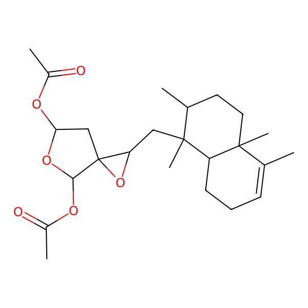 2D Structure of [7-Acetyloxy-2-[(1,2,4a,5-tetramethyl-2,3,4,7,8,8a-hexahydronaphthalen-1-yl)methyl]-1,6-dioxaspiro[2.4]heptan-5-yl] acetate