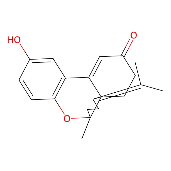 2D Structure of 10-Hydroxy-5-methyl-2-propan-2-ylidene-6-oxatetracyclo[11.4.0.01,5.07,12]heptadeca-7(12),8,10,13-tetraen-15-one