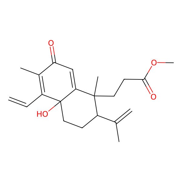 2D Structure of methyl 3-(5-ethenyl-4a-hydroxy-1,6-dimethyl-7-oxo-2-prop-1-en-2-yl-3,4-dihydro-2H-naphthalen-1-yl)propanoate