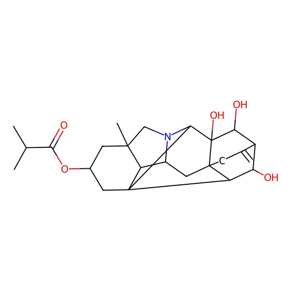 2D Structure of (2alpha,11alpha,13S)-Hetisan-2,11,13,14-tetrol 2-(2-methylpropanoate)