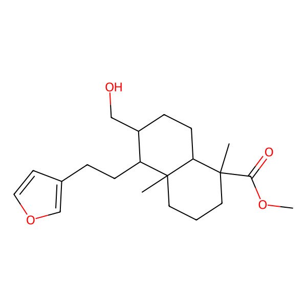 2D Structure of Methyl 5-[2-(furan-3-yl)ethyl]-6-(hydroxymethyl)-1,4a-dimethyl-2,3,4,5,6,7,8,8a-octahydronaphthalene-1-carboxylate