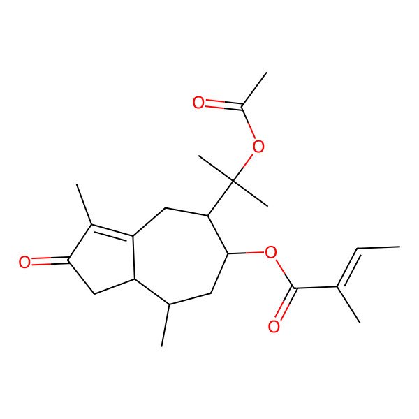 2D Structure of [(5S,6R,8S,8aS)-5-(2-acetyloxypropan-2-yl)-3,8-dimethyl-2-oxo-4,5,6,7,8,8a-hexahydro-1H-azulen-6-yl] (Z)-2-methylbut-2-enoate