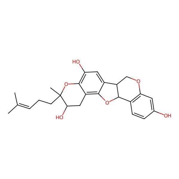 2D Structure of (2R,11R,16R,17R)-17-methyl-17-(4-methylpent-3-enyl)-4,12,18-trioxapentacyclo[11.8.0.02,11.05,10.014,19]henicosa-1(21),5(10),6,8,13,19-hexaene-7,16,20-triol