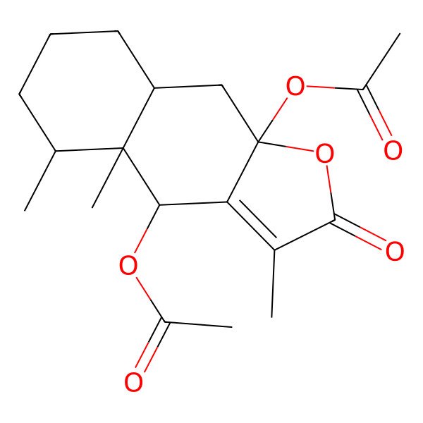 2D Structure of [(4S,4aR,5S,8aR,9aR)-9a-acetyloxy-3,4a,5-trimethyl-2-oxo-5,6,7,8,8a,9-hexahydro-4H-benzo[f][1]benzofuran-4-yl] acetate