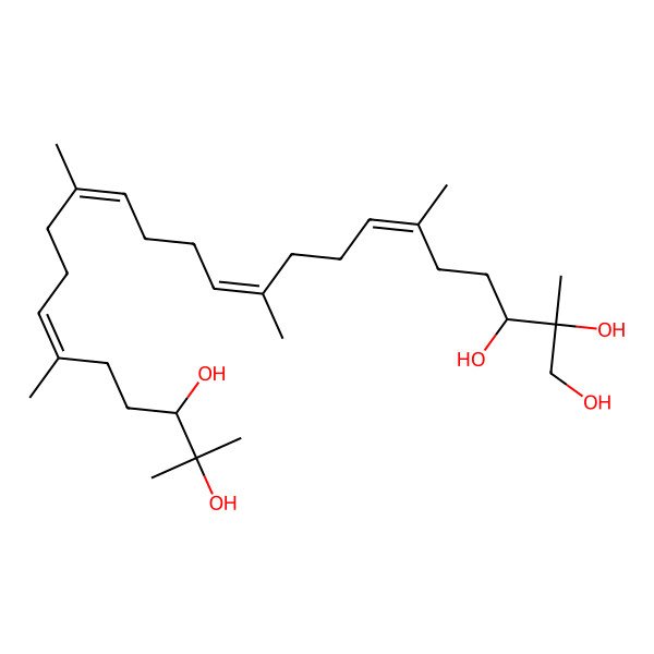 2D Structure of (2S,3S,6E,10E,14E,18E,22S)-2,6,10,15,19,23-hexamethyltetracosa-6,10,14,18-tetraene-1,2,3,22,23-pentol