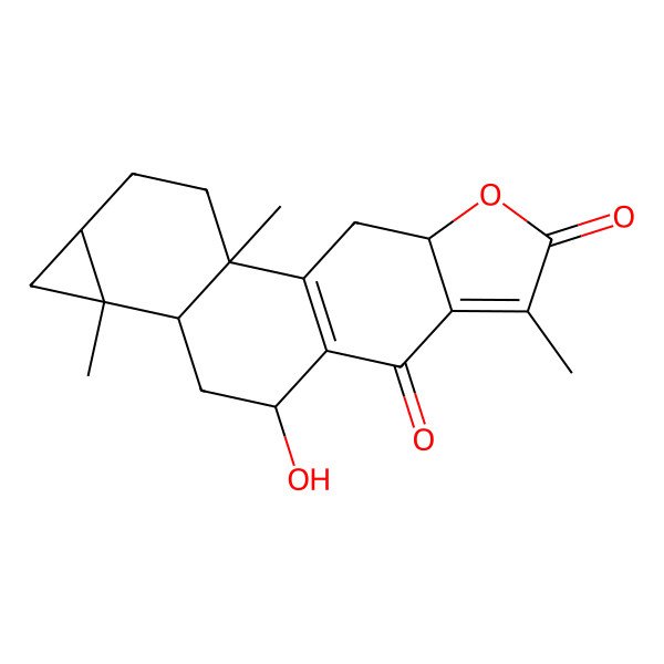 2D Structure of (2S,5S,7R,8S,10R,17S)-10-hydroxy-2,7,14-trimethyl-16-oxapentacyclo[9.7.0.02,8.05,7.013,17]octadeca-1(11),13-diene-12,15-dione