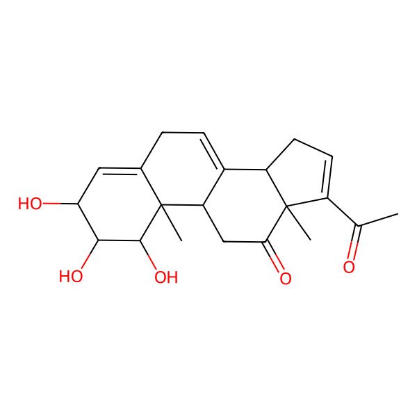 2D Structure of 17-Acetyl-1,2,3-trihydroxy-10,13-dimethyl-1,2,3,6,9,11,14,15-octahydrocyclopenta[a]phenanthren-12-one
