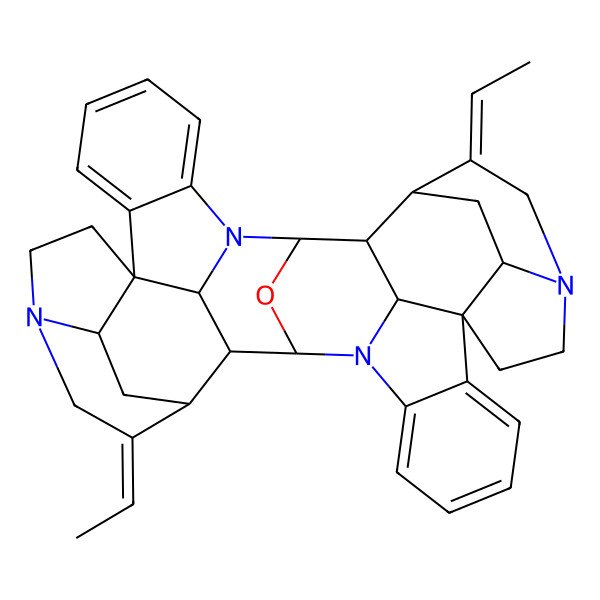 2D Structure of (1R,9R,10S,11R,13S,17R,25R,26S,27R,28Z,33S,35S,37S,39Z)-28,39-di(ethylidene)-36-oxa-8,14,24,30-tetrazadodecacyclo[25.5.2.211,14.11,26.19,25.110,17.02,7.013,17.018,23.030,33.08,35.024,37]nonatriaconta-2,4,6,18,20,22-hexaene