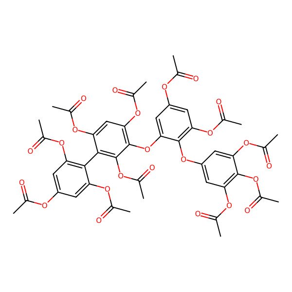 2D Structure of [3,5-Diacetyloxy-4-[2,4,6-triacetyloxy-3-[3,5-diacetyloxy-2-(3,4,5-triacetyloxyphenoxy)phenoxy]phenyl]phenyl] acetate