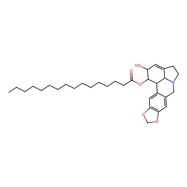2D Structure of [(1S,17S,18S,19R)-17-hydroxy-5,7-dioxa-12-azapentacyclo[10.6.1.02,10.04,8.015,19]nonadeca-2,4(8),9,15-tetraen-18-yl] hexadecanoate